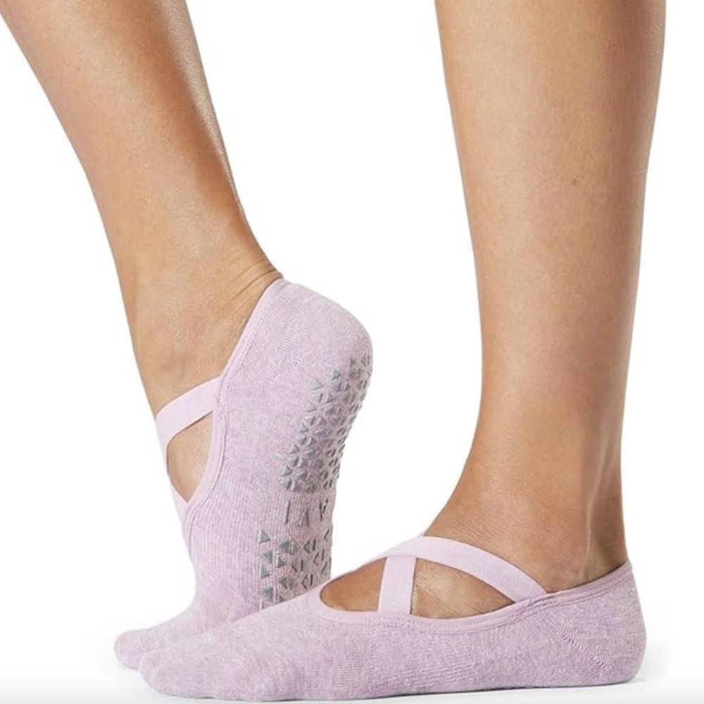 NWT TAVI NOIR Chloe Fashion Criss-Cross Grip Socks for Barre, Pilates and Yoga